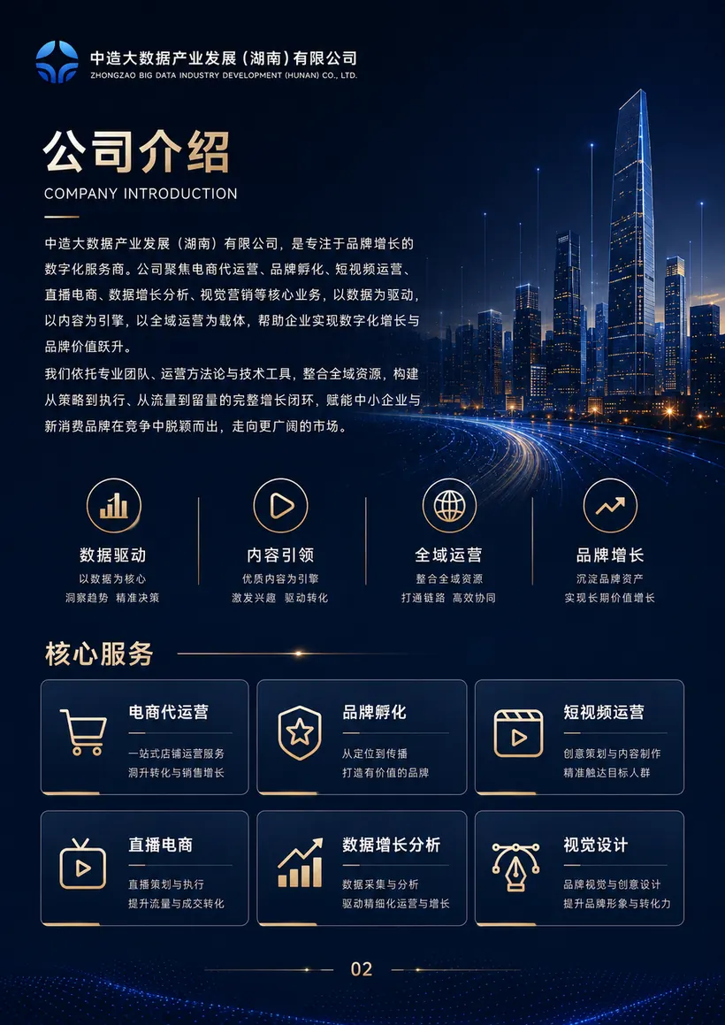 企业品牌资料页面预览